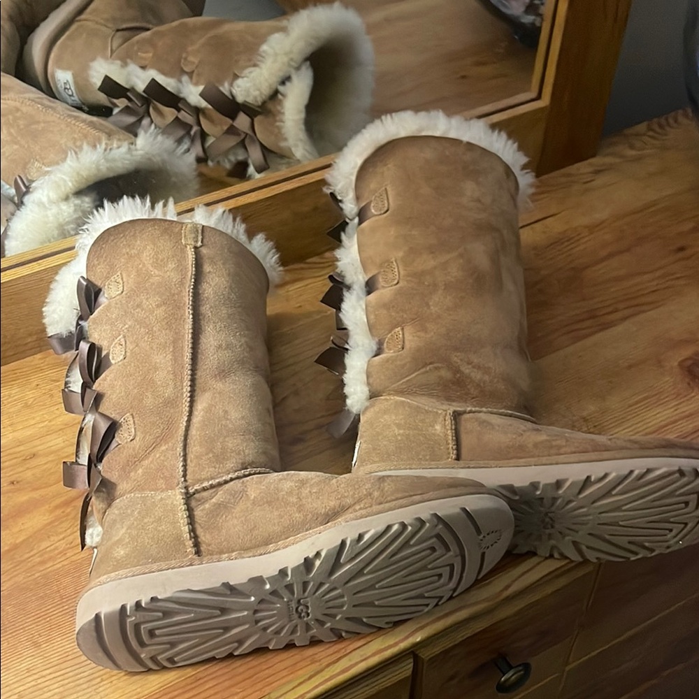 UGG Women's Brown Shearling Boots - Picture 2 of 2